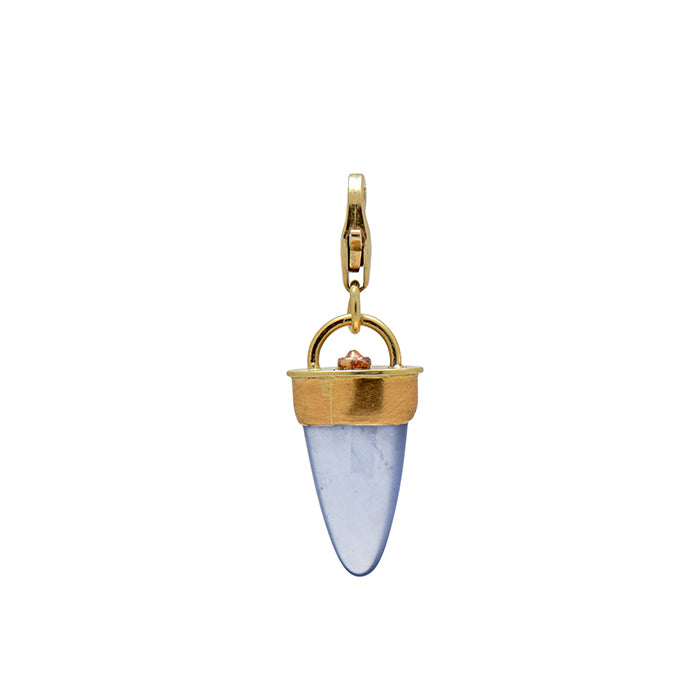 Old Namibian chalcedony charm in gold