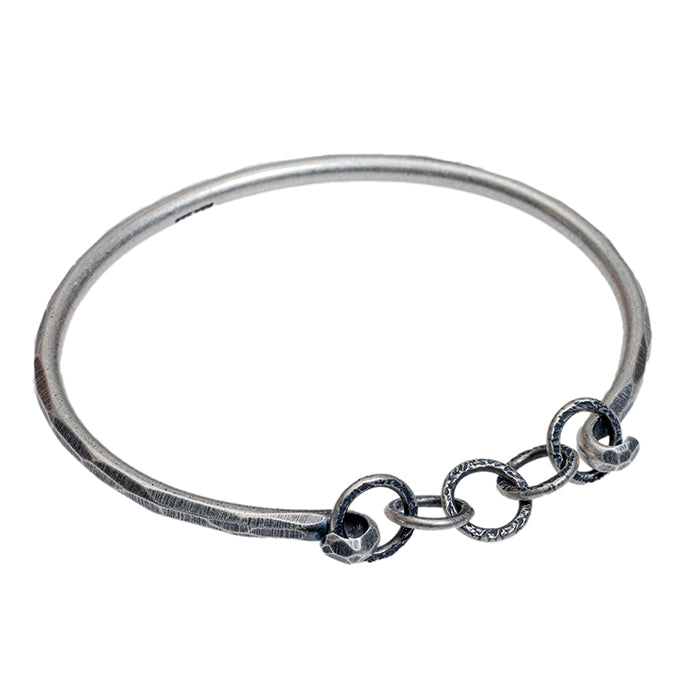 Charm cuff bracelet in sterling silver