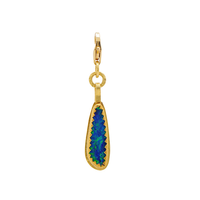 Boulder Opal Charm in 22k and 18k gold