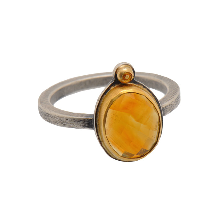 Citrine in 22k and sterling - size 8