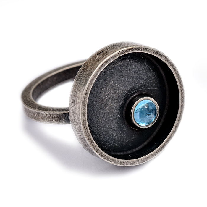 Swiss Blue Topaz Ring in sterling silver - size 6