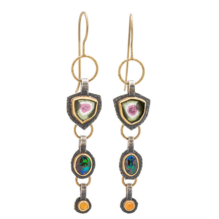 Three Stone Statement Earrings