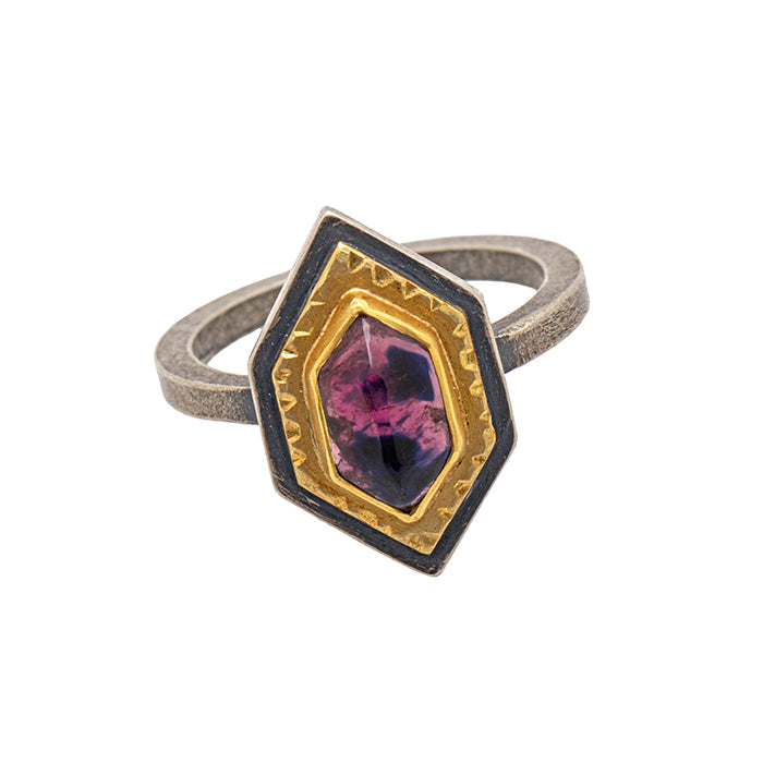 Red and black Bi-color Sapphire Ring size 8