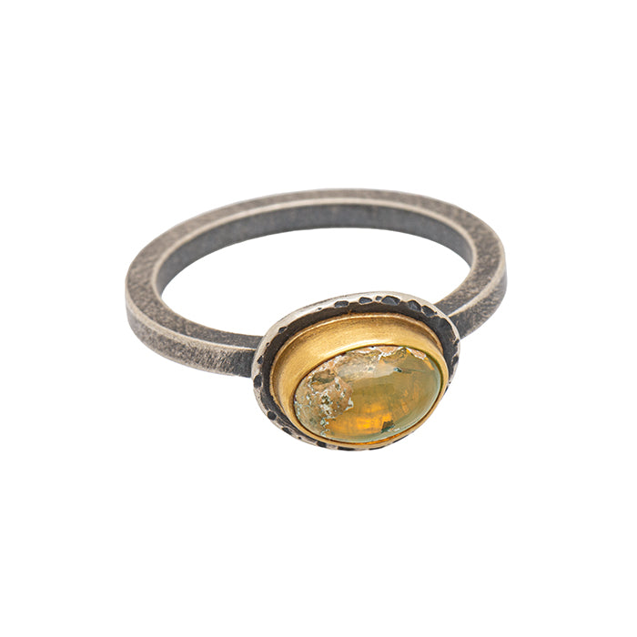 Little Golden Mexican Opal Ring size 9