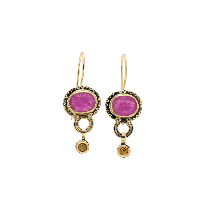 Ruby and Diamond Earrings