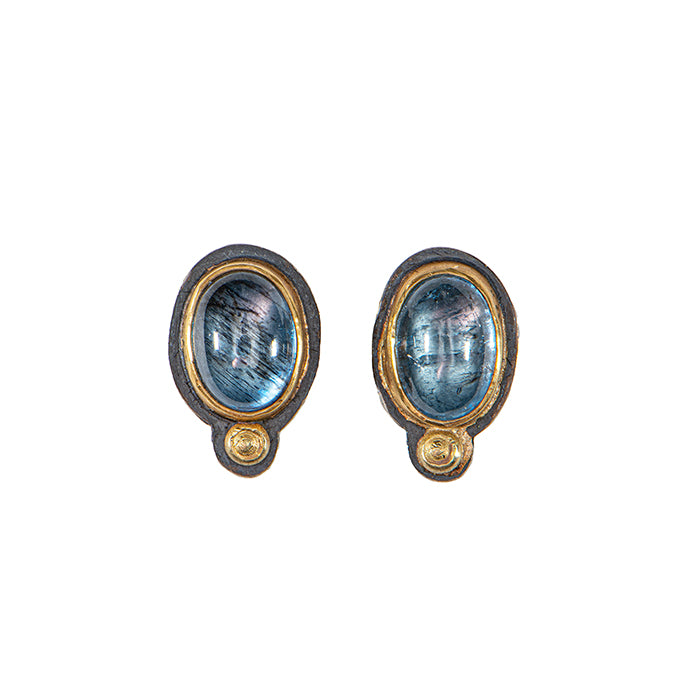 Aquamarine post earrings