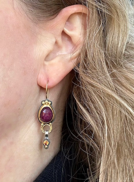 Ruby & Sapphire Earrings