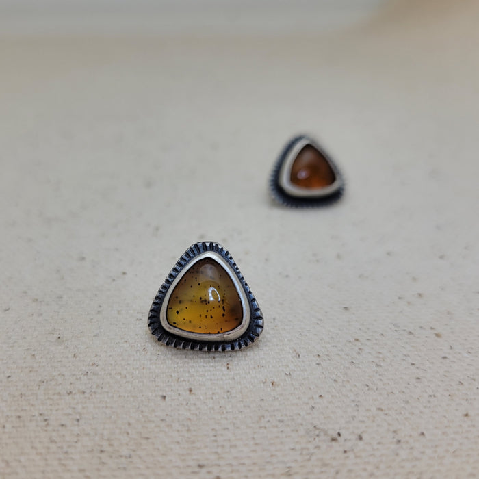 Montana agate post earrings with sterling silver