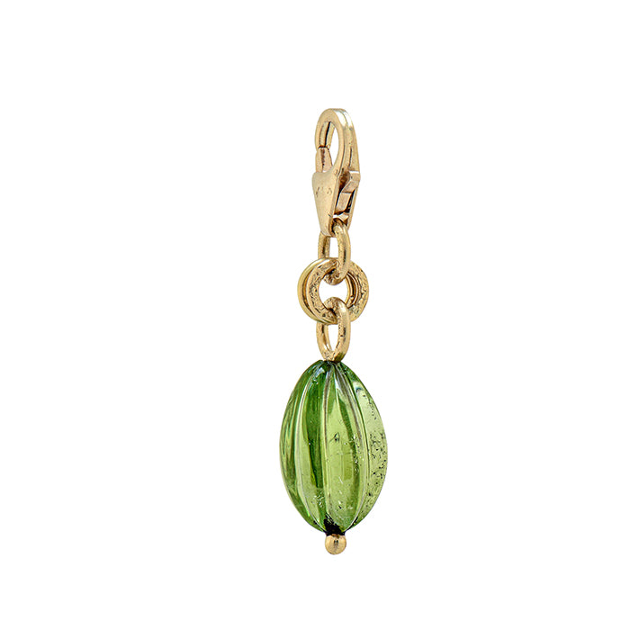 Peridot charm in 18k and 14k gold