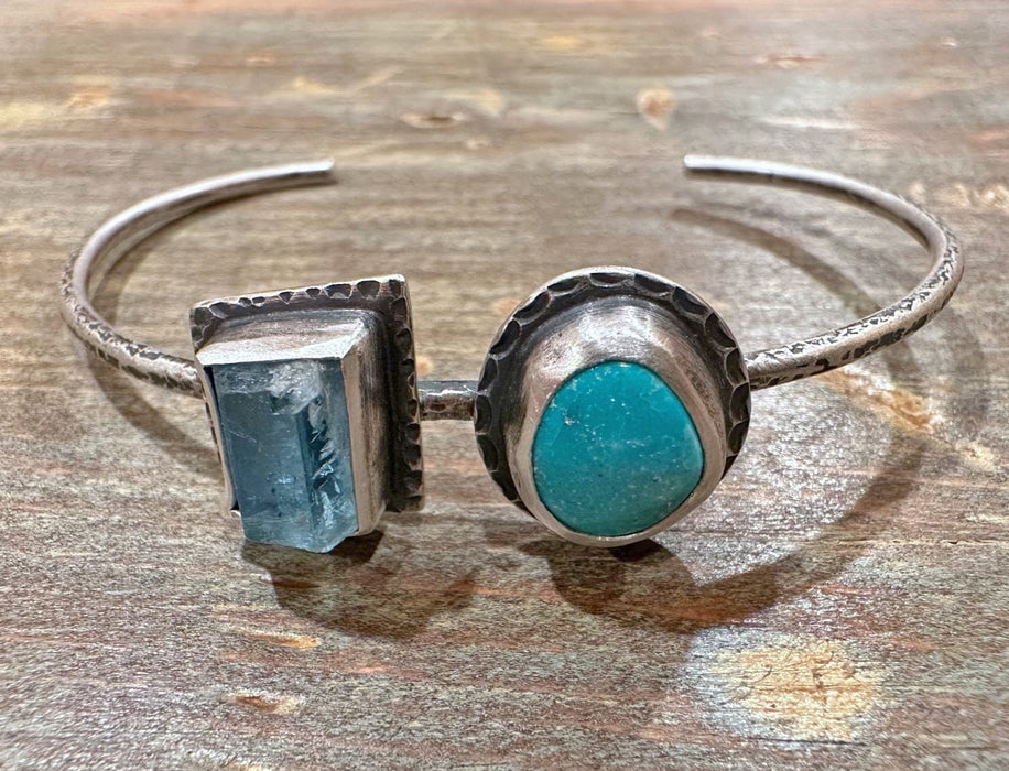 Aquamarine & Turquoise Cuff Bracelet
