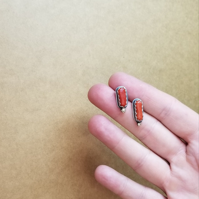 Vintage Coral Mismatched Earrings